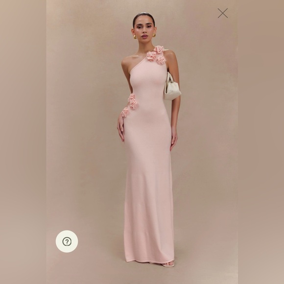 Elegant Pink One-Shoulder Dress - Picture 1 of 7